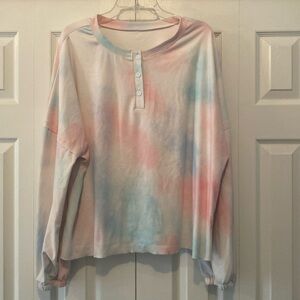 Soft Fleece Pastel Tie Dye Top